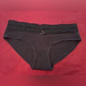 Lacey black undies with black bow